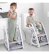 Potty Training Seat & Toddler Step Stool, Ultimate Stability Toddler Toilet Seat, Adjustable Step...