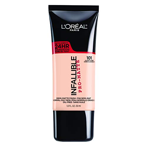L'Oreal Paris Infallible Pro-Matte Foundation, Classic Ivory [101] 1 oz (Pack of 2)