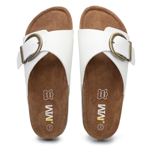 Image of WTW Women's Suede Cork Footbed Sandals Slide for Women with Arch Support