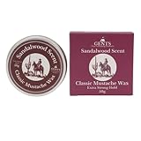 G.B.S Gents Sandalwood Scented Mustache Wax – Strong Hold & Natural Finish – Tame, Shape, and Style Your Mustache with a Rich Woodsy Scent
