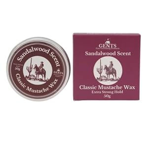 G.B.S Gents Sandalwood Scented Mustache Wax – Strong Hold & Natural Finish – Tame, Shape, and Style Your Mustache with a Rich Woodsy Scent