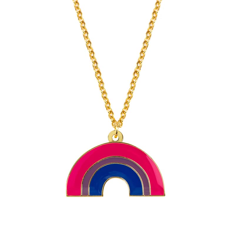 Sinwinkori Bisexual Pride Rainbow Shape Halskette LGBT-Halskette Gay-Pride-Geschenk Rainbow Pride-Halskette LGBT-Schmuck-Pride-Geschenk