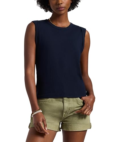 Buffalo David Bitton Women's Elayne Tank Top Sleeveless Tee, Peacoat, Medium