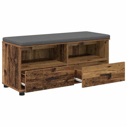 Banco de pasillo de madera 100x38x46 cm con cojín y almacenaje 6