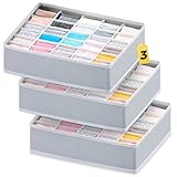 Organizador Calcetines – Pack 3x30 Celdas - Organizador Calcetines para Cajones y Armarios - Separador Ropa Interior, Cajas de Almacenaje y Ordenación Plegables para Armarios