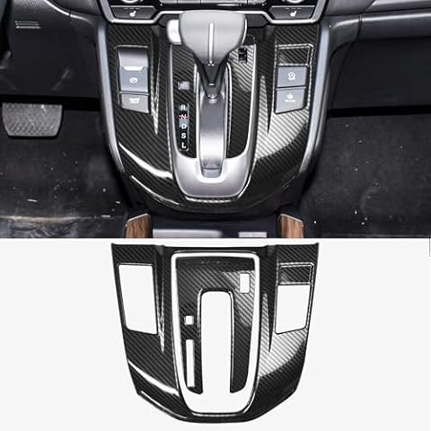 ramuel Compatible with Stainless Steel Gear Shift Panel Cover Trim Interior Accessories for Honda CRV 2017-2022 (Carbon Fiber,2PCS) Cover