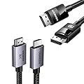 UGREEN VESA Certified 8K DisplayPort Cable 6.6FT, DP 1.4 Displayport to Displayport Cable Support 8K@60Hz, 4K@240Hz, FreeSync, G-Sync, HDR, 32.4Gbps for HDTVs, Displays, Monitors, Graphics, PC