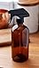 JUVITUS (2 pack) 16 oz Amber Glass Boston Round Refillable Bottle with Black Trigger Spray Adjustable Nozzle and Phelonic Cap