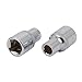 Aexit 1/2-inch Square Hand Operated Tools Drive 9mm 12-Point Shallow Impact Socket Silver Tone 2pcs Model:46as365qo68