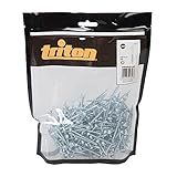 Rosca gruesa Triton 609720 Tornillos Galvanizados con Cabeza de Arandela y Rosca Gruesa, Plata, Set de 250 Piezas