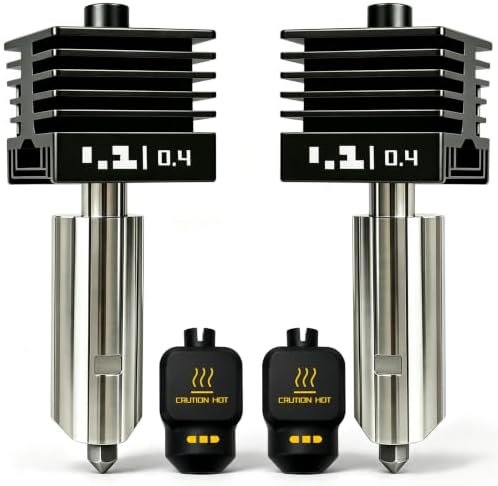 2‑Pack 0.4mm P2S Hotend for Bambu Lab P2S Nozzle X2D/H2D/H2S/A1/A1 Mini | Clog-Free, Wear-Resistant, Quick‑Swap Hardened Steel Extruder, Leak‑Proof, 350°C High‑Temp, 600mm/s High Speed for Daily Use