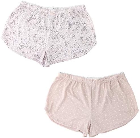 Marilyn Monroe Intimates Soft and Dreamy Pajama Shorts (2Pr) (Small, Pink Dots & Cheetah)