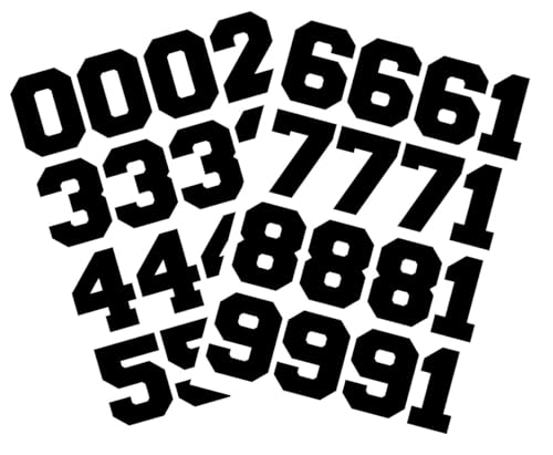 Sports Helmet Numbers 1.5" by Chalkallaboutit® Baseball, Softball, Hockey, Football and Lacrosse (Matte Black)