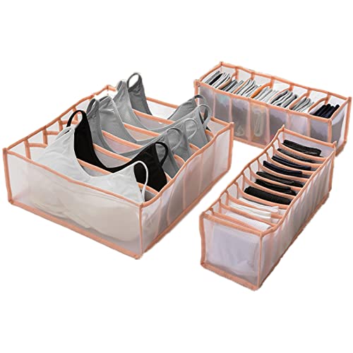 Organizador de armario de 3 piezas ZWCHGJ con cajas de malla lavables para ropa y cajones