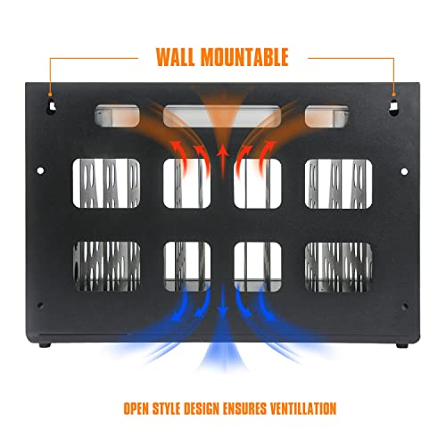 16 Device Charging Cart - Portable Table Top Charging And Storage Cabinet For Ipads, Tablets, Chromebooks And Laptop Computers With Lock, Surge Protection For Classroom Or Office|Up To 17” Screen Size #TOP2