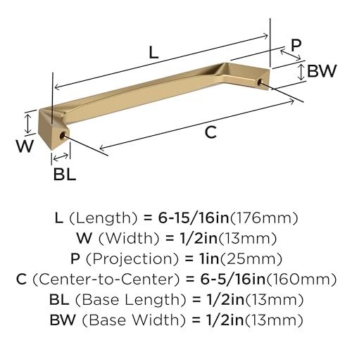 Amerock Evolve 6-5/16 inch (160mm) Center-to-Center Champagne Bronze Cabinet Pull - 25 Pack by Amerock - Image 3
