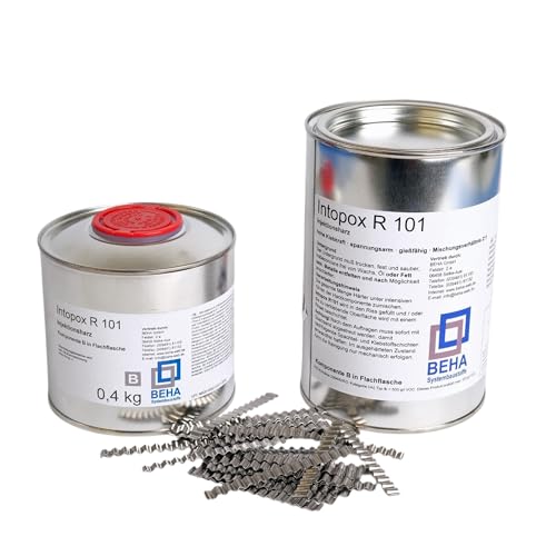 1,2kg Epoxidharz, Gießharz, Laminierharz, Rissharz, Injektionsharz INTOPOX R101+30 Estrichklammern