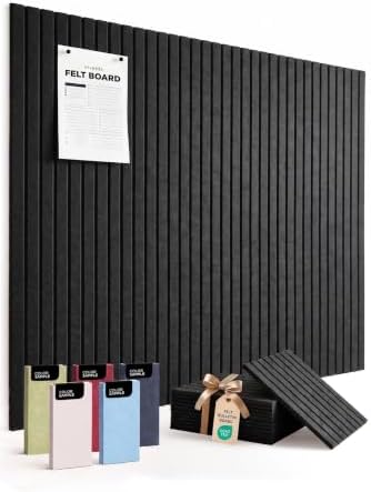 VIVELDA Large Felt Bulletin Board 48 x 36 Inch - 12-Pack Square A...