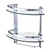 KES Aluminum Bathroom 2-Tier Glass Corner Shelf with Towel Bar Wall Mounted Extra Thick Tempered Glass Sand Sprayed Silver, A4123B