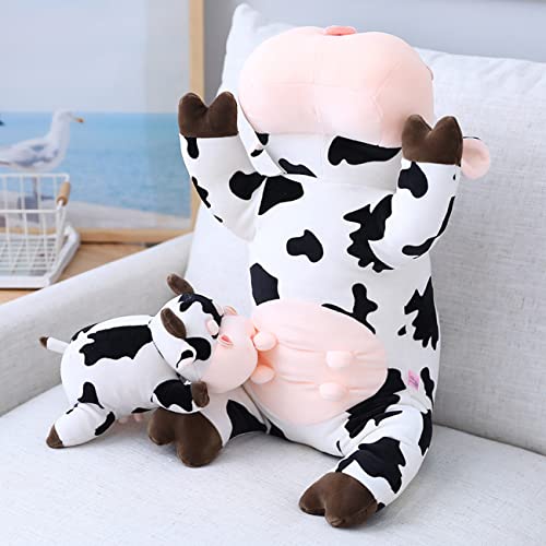 Cow Stuffed Animals, Soft Cow Pillow Plush Toys Gifts For Kids, Adorable Cow Stuffed Animal, Stuffed Farm Animals Toy,Spotted Black & White Plush Milky Cow Hugging Pillow #TOP2