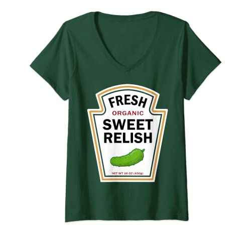 Mujer Sweet Relish - Disfraz de Halloween fácil y grupo a juego Camiseta Cuello V