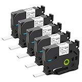  Pristar Lot de 5 rubans thermorétractables compatibles avec Brother HSe-231 HSe231 HS-231 HS231 HS231 HS231 Noir sur blanc 11,7 mm Utilisation pour PTouch PT-D210 PT-D400 PT-E300 PT-E500 PT-P750WVP