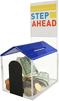 Dog House shelter Shaped Charity Donation Coin Collection Money Piggy Bank Ballot Box Animal House Suggestion and Fundraising Box with Cam-Lock and 2 Keys Blue