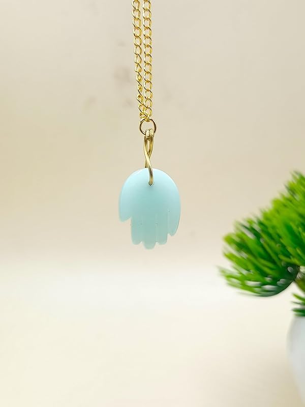 Hamsa Hand Necklace, Hand of Fatima Pendant, Charm, Healing Crystal Stone, Jewelry Gift for Women - Image 2
