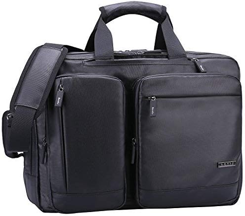Ronts Convertible Backpack Briefcase for Men Waterproof Nylon Multifunction 15.6" Laptop Messenger Bag Travel Rucksack Black