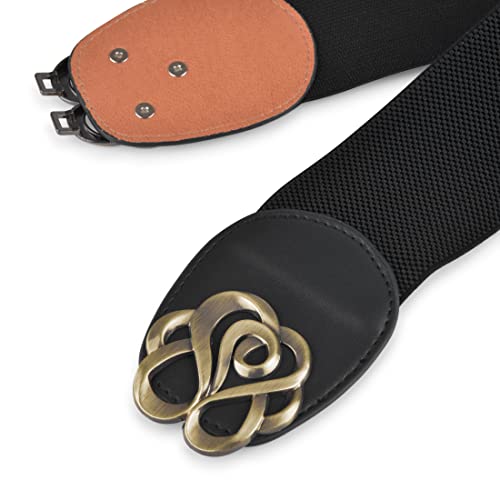 BlackButterfly Stretchy Vintage Waspie Elastic Buckle Waist Belt4