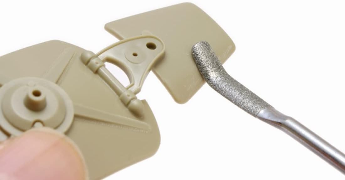 Wave Hobby Tool Series HG Special Shape Diamond File Half Round Tip Plastic Model Tool HT-672