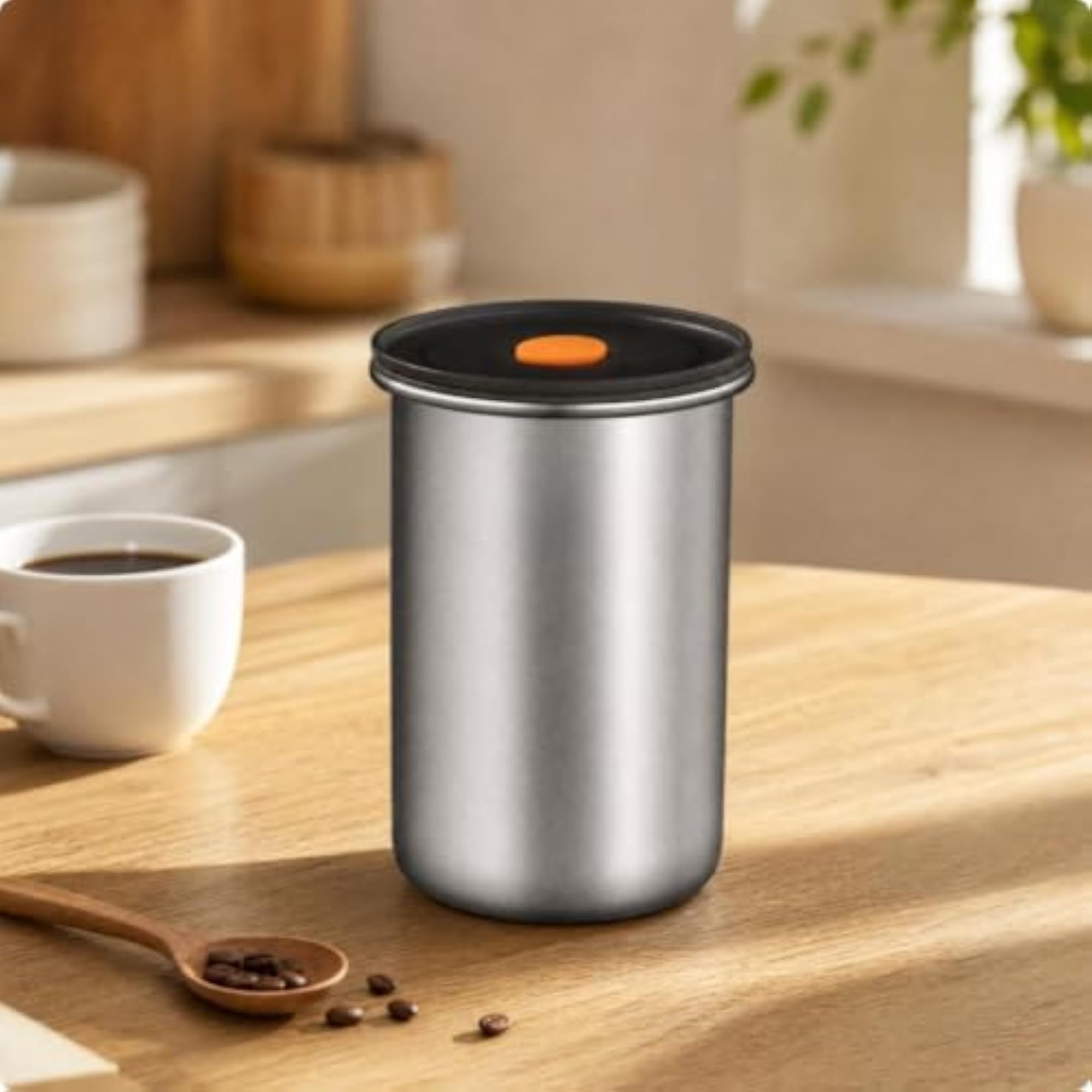 Rust-Resistant Round Stainless Steel Storage Jar with Sealed Lid