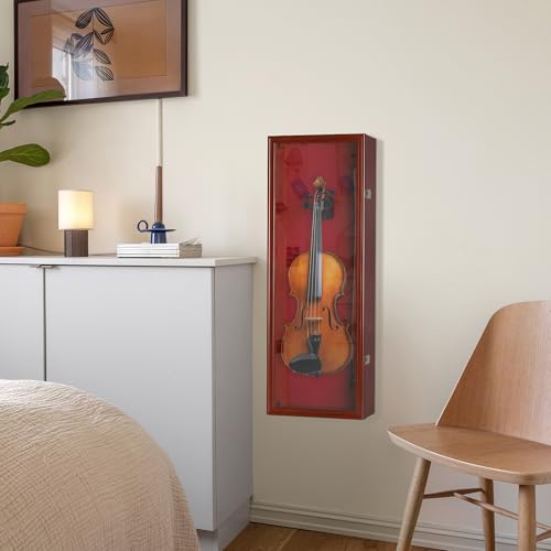 Violin Display Case Violin Case Hanger Stand 33" Height Mahogany Finish Frame fits Ukulele Fiddle Also by DisplayGifts - Image 4