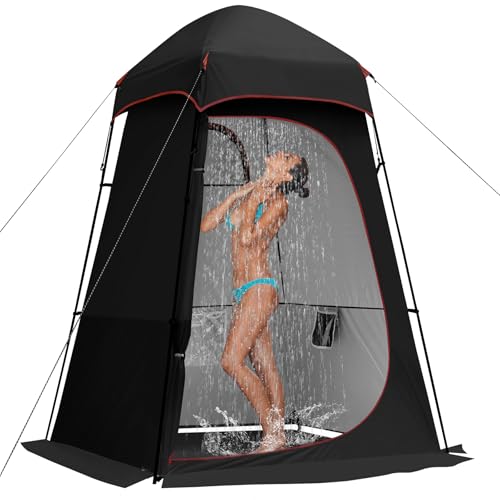 Camping Shower Tent, 7.9 FT Extra Tall Oversize Privacy Tents, Portable Outdoor Bathroom Toilet Tent with Floor, Easy Set Up Privacy Shelter for Dressing, Hiking, Fishing, UPF50+ by Castle Unicorn - Used condition - US$69.01