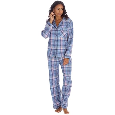 Undercover Ladies Brushed Cotton Pyjamas 34B2150 Denim Check Large Cover