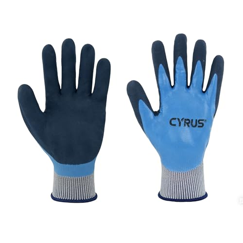 CYRUS Nitrile Gardening Gloves for Women＆Men, Anti Stab, Waterproof, Anti Slip, Wear-resistant Protective Gloves, Suitable for Gardening, Housework, Pet Care and Mechanical Maintenance
