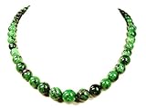 Gesamtlänge: ca. 49 cm Halskette aus grünem Rubin-Zoisit in Kugelform D-8-14 mm L-46 cm
