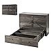 AMERLIFE Queen Murphy Bed with Storage & Charging Station, Farmhouse Murphy Cabinet with Foldable Panel, Noisy Free, for Living Room, Guest Bedroom, Office, Rustic Grey