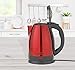 Livemore Hervidor de agua eléctrico de acero inoxidable, 1,8 litros, 1800 W, inalámbrico, hervidor de té (rojo)