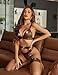 Avidlove Women's Exotic Lingerie Set Garter Belt Bra and Panty Set (Large, Coffee Brown)