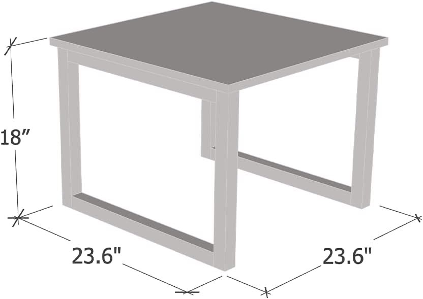 Meble Furniture Mawa Coffee Table 24" — Modern Rectangular Design — High Gloss Finish, 24 x 16 x 16 inches — Black/Gold