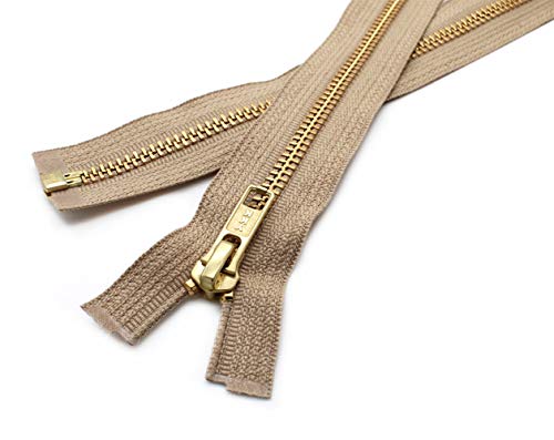 Ykk 18" Medium Weight Jacket Zipper Ykk #5 Brass ~ Separating ~ 573 Beige (1 Zipper/Pack) #TOP3