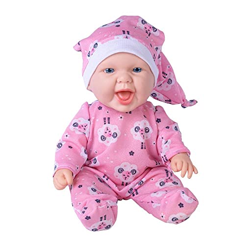 Brinquedo Boneca Baby Fofura com Pijaminha e Touca 32cm em Plástico Vinil Corpo Macio Cotiplas - 258