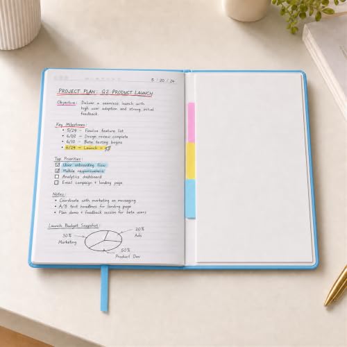 SUIN A5 Hardcover Lined Notebooks, Light Blue, 6 Pack, 200 Pages Each by SUIN - Used condition - Image 4