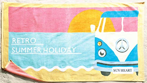 丸眞 バスタオル おしゃれ 80×150cm レトロバス 綿100% 0145048800