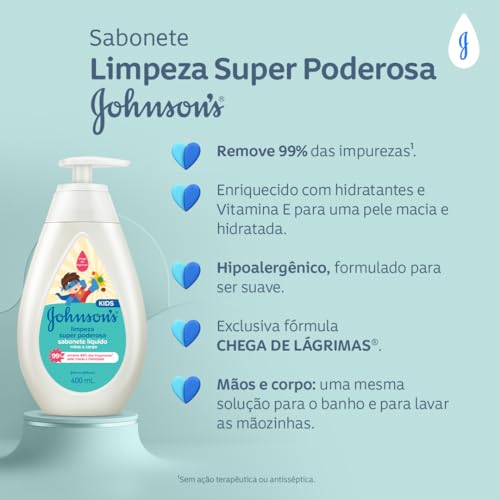 Johnson's Baby Sabonete Líquido Infantil Limpeza Super Poderosa, 400ml