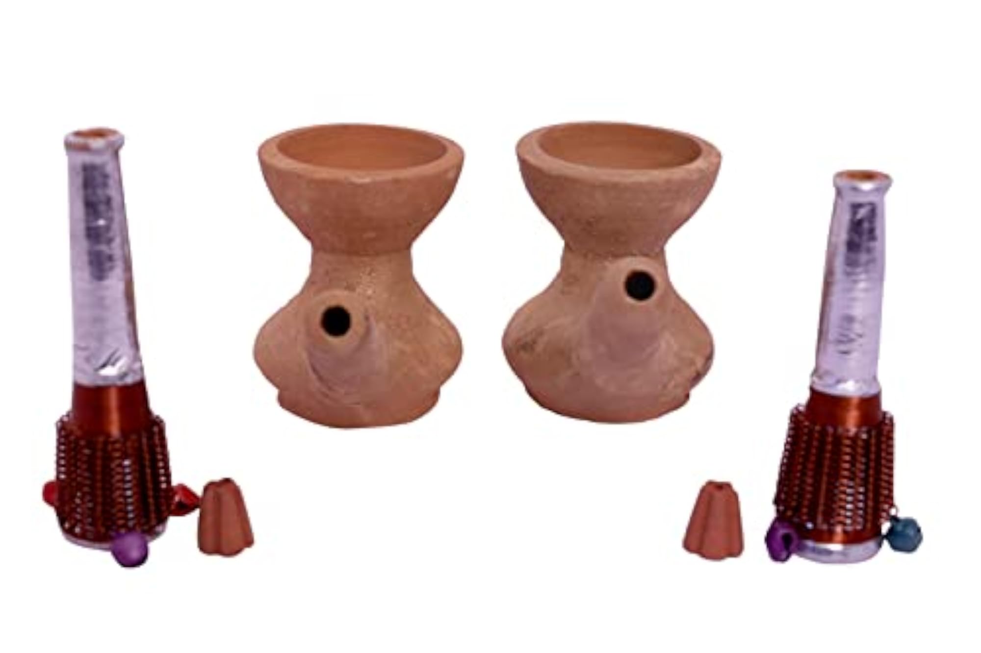 Handmade Terracotta Hookah Chillum With Gitti Outside Fitting