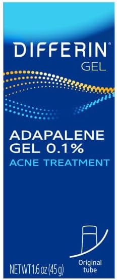 Differin Acne Retinoid Treatment Gel, 0.1% Adapalene, 45g Tube