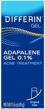 Differin Acne Retinoid Treatment Gel, 0.1% Adapalene, 45g Tube