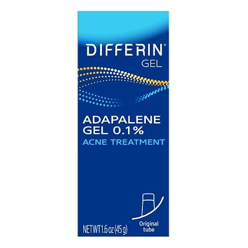 Differin Acne Retinoid Treatment Gel, 0.1% Adapalene, 45g Tube